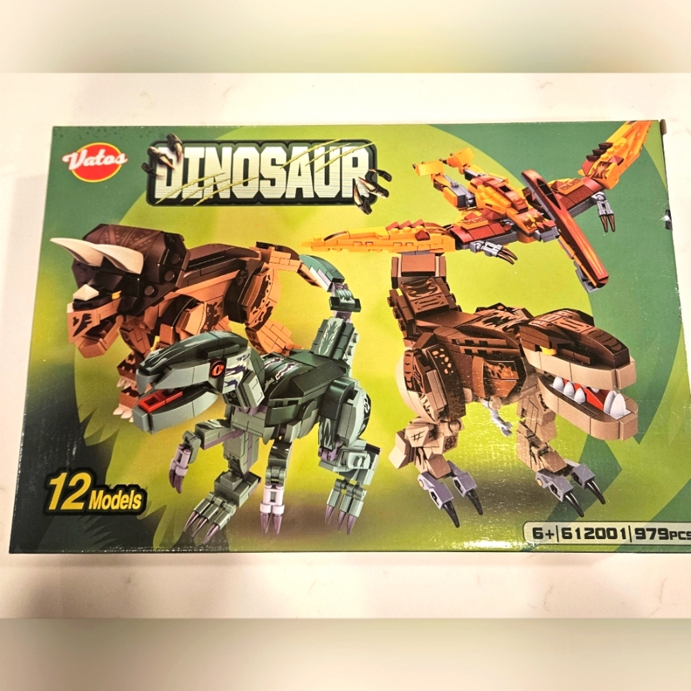 Dinosaur building block model set